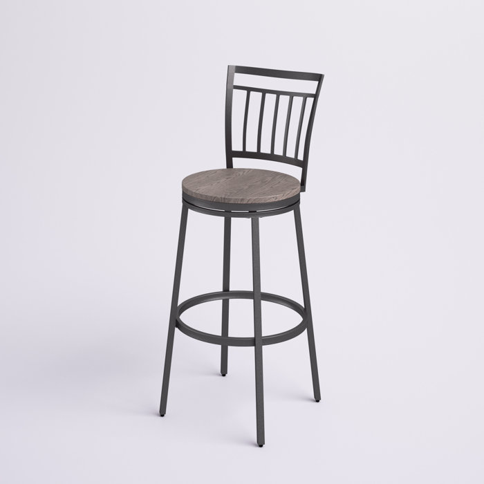 Hashtag Home Eberhardt Swivel Solid Wood Counter & Bar Stool & Reviews